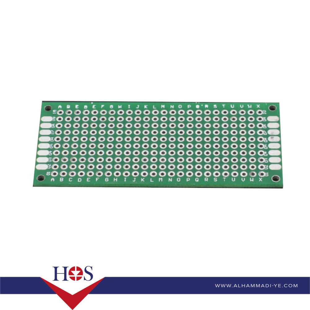 3*7 cm Universal PCB Prototype Board Double-Sided 2.54mm Hole pitch برده تجارب اخضر مخرم 3*7 سم