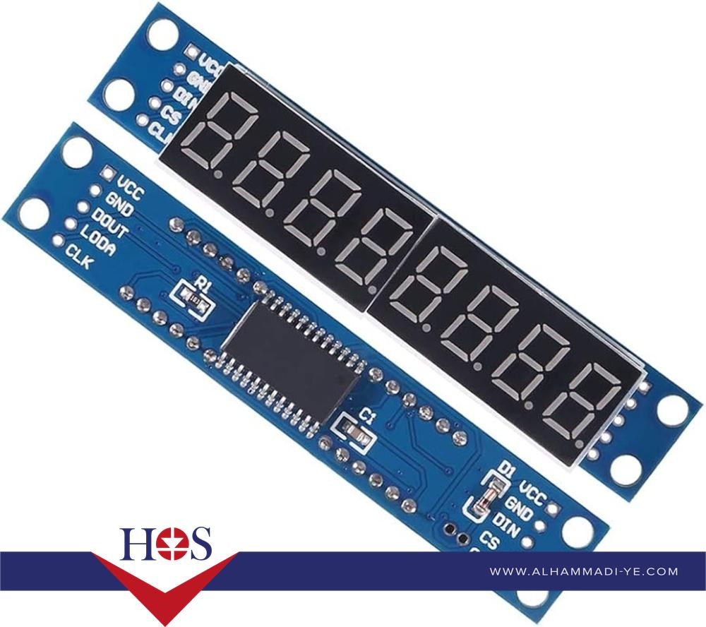 7-Segment red LED 8digits with MAX7219 DRIVER سفن سجمنت كمن كاوثد