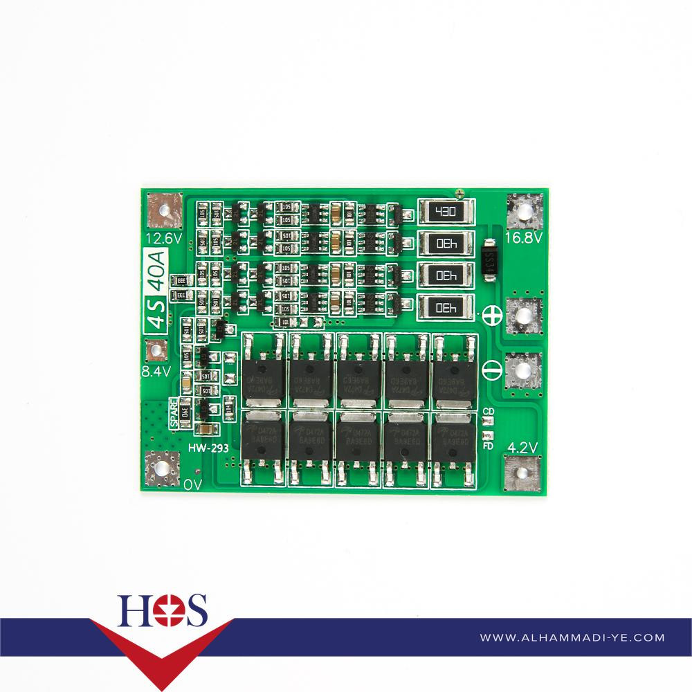 4 Series 40A 18650 Lithium Battery Protection Board 14.8V 16.8V with Balance for Drill Motor Lipo Cell Module بالنس بطارية ليثيوم