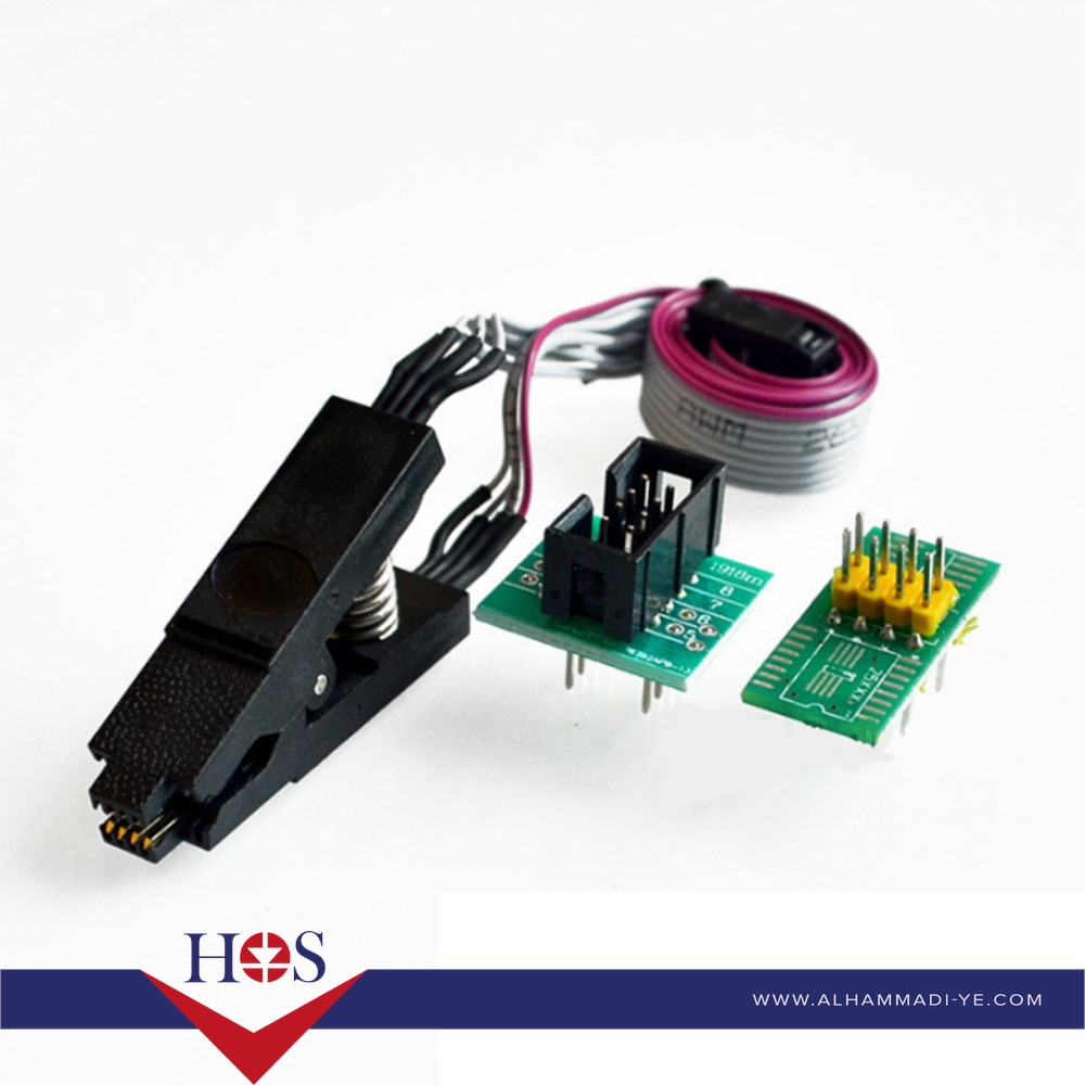 SPI BIOS FLASH Non-Dismantling Test Program Clip SOP8 24C 93C 25LF قاعدة مبرمجة ايسي 8 ارجل
