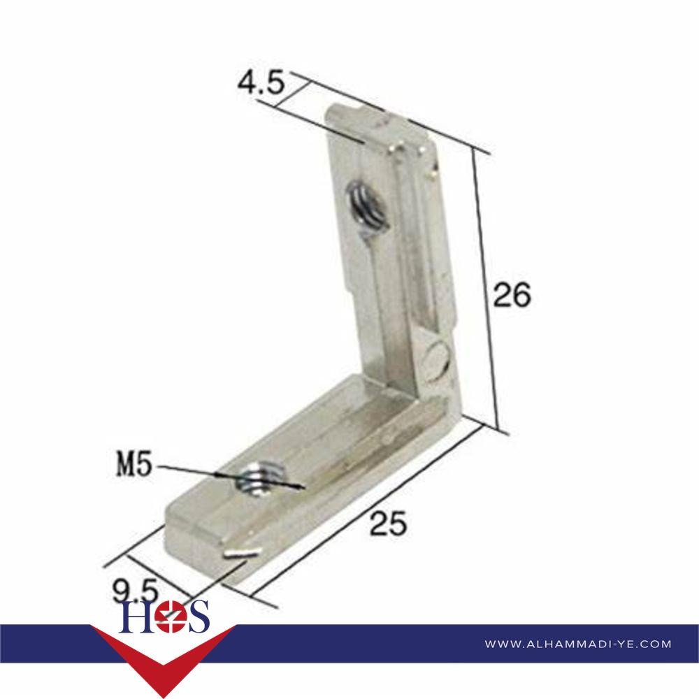 T Slot L Type 90 Degree Aluminum Profile Accessories Interior Joint Inside Corner Connector Bracket for 3030 series with M6x8 Screw (8mm) زوايا ربط