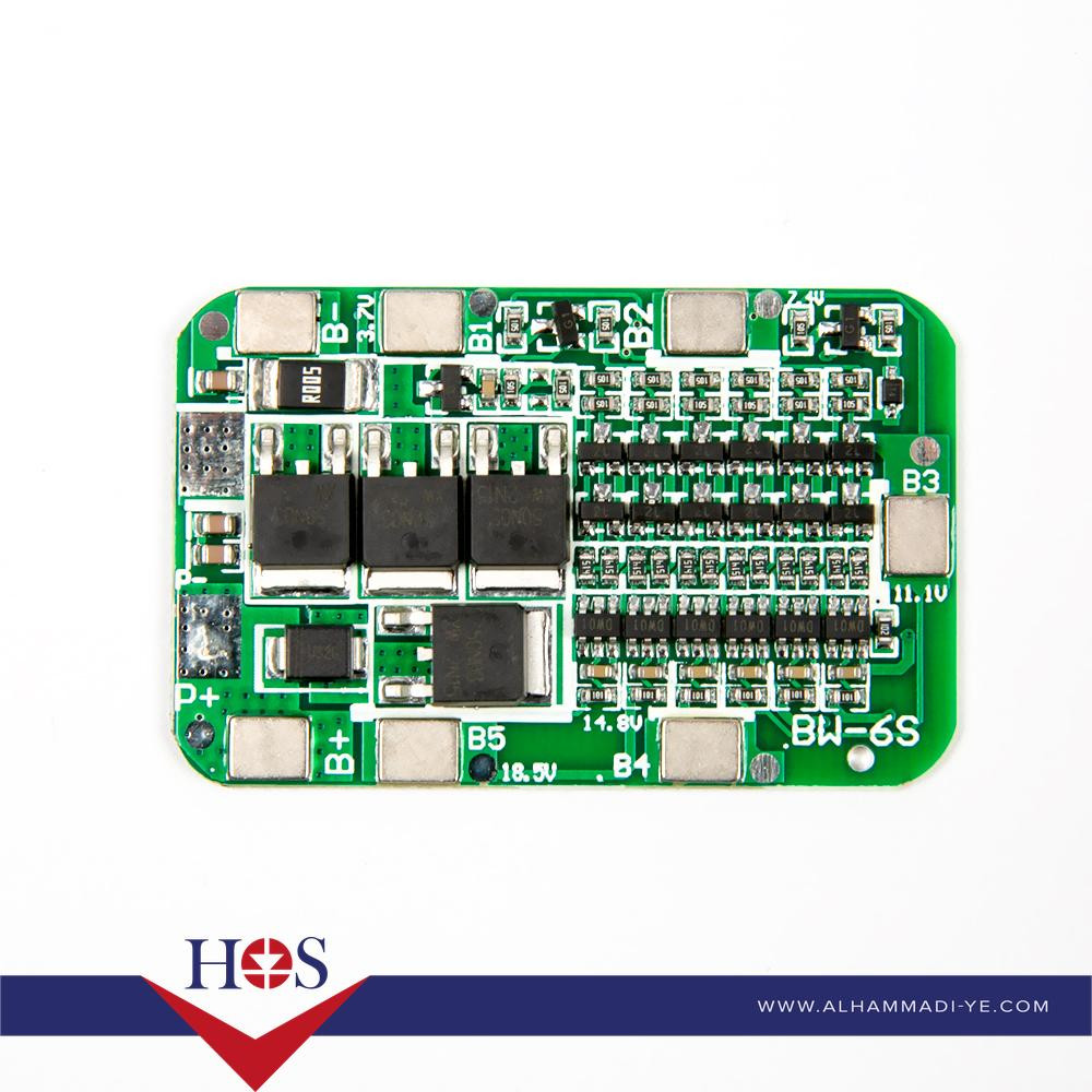 6S 18650 BMS Protection Board 22V 24V بالنس بطارية ليثيوم