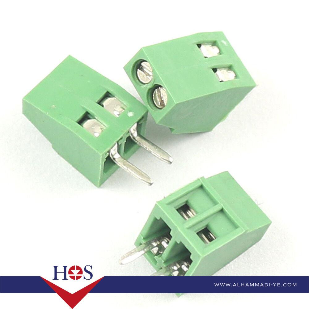 Green KF128-2P 2.54mm Straight Needle PCB Terminal Blocks ترمينال ذكر 2 ارجل